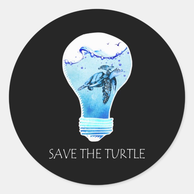Turtle Lover | Save The Turlte Classic Round Sticker (Front)