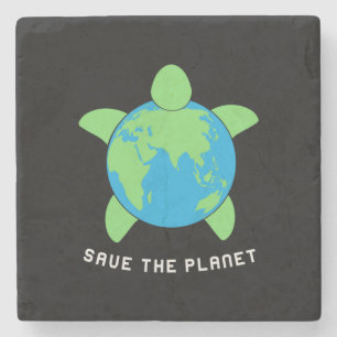 Turtle Lover Save The Turtle Planet Stone Coaster