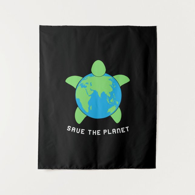 Turtle Lover | Save The Turtle Planet Tapestry (Front)