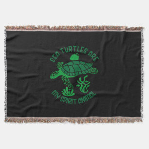 Turtle Lover Sea Turtles Are My Spirit Animal Throw Blanket