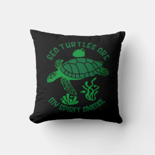 Turtle Lover   Sea Turtles Are My Spirit Animal Throw Pillow