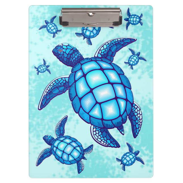 Turtle Lover Sea Turtles Crystal Water Clipboard (Front)
