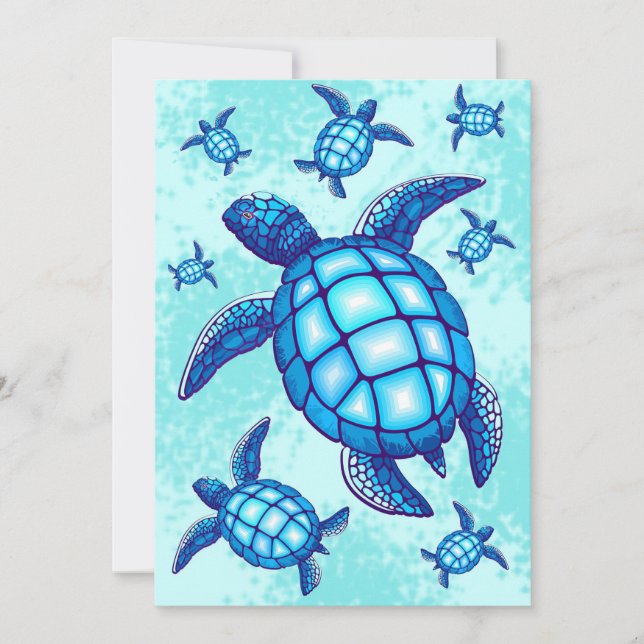 Turtle Lover Sea Turtles Crystal Water Invitation (Front)