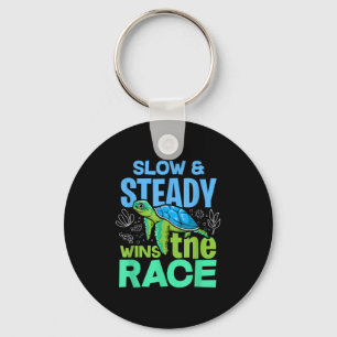 Turtle Lover Slow And Steady Wins The Race Keychain