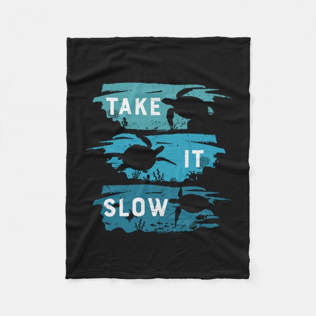 Turtle Lover | Take It Slow Fleece Blanket (Front)