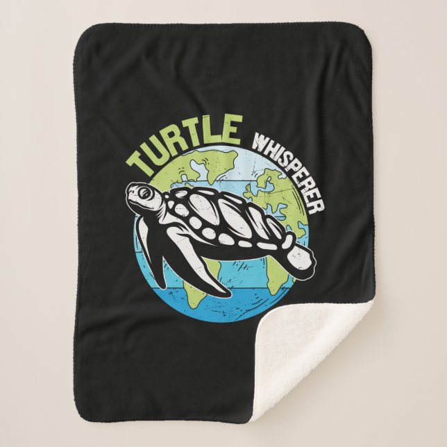 Turtle Lover | Turtle Whisperer Sherpa Blanket (Front)