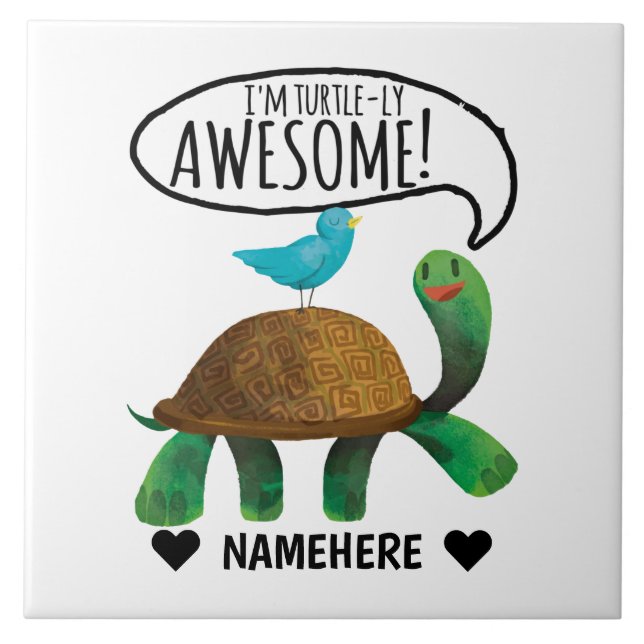 Turtle-ly Awesome - Turtle Tile (Front)