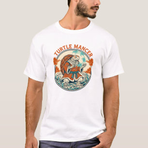 Turtle Mancer Mystic Ocean Waves Japanese Art T-Shirt