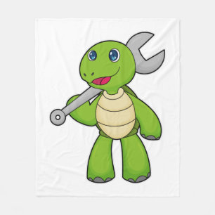 Turtle Mechanic Wrench Fleece Blanket