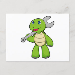 Turtle Mechanic Wrench Postcard