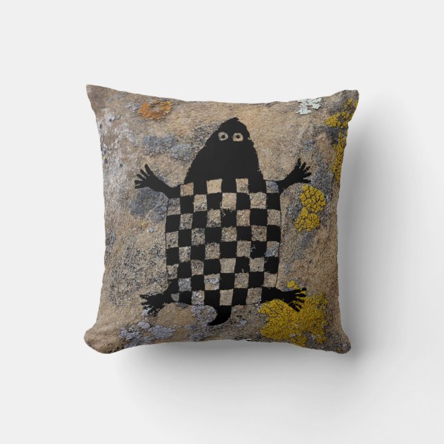 Turtle Mimbres Pottery Design Throw Pillow (Front)
