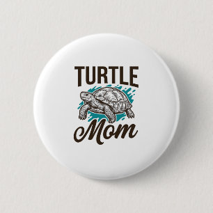 Turtle Mom Vintage Engraving Vector Design_1 2 Inch Round Button