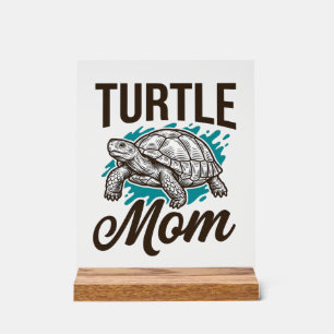 Turtle Mom Vintage Engraving Vector Design_1 Acrylic Sign