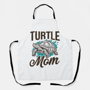 Turtle Mom Vintage Engraving Vector Design_1 Apron