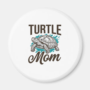 Turtle Mom Vintage Engraving Vector Design_1 Magnet