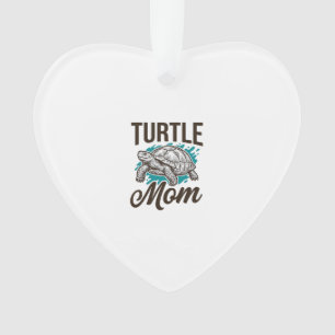 Turtle Mom Vintage Engraving Vector Design_1 Ornament