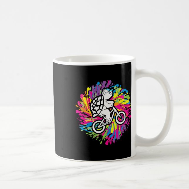 Turtle Mtb Cycling Mountain Biking Lover Tortoise  Coffee Mug (Right)