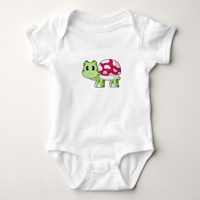 Turtle Mushroom Baby Bodysuit (Front)
