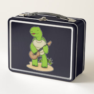 Turtle Musician Guitar Music Metal Lunch Box