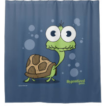 Turtle (Navy Blue Bg) Shower Curtain