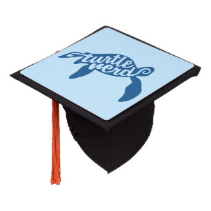 Turtle Nerd (Blue) Graduation Cap Topper