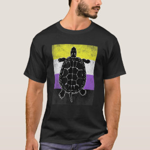 Turtle Non Binary Flag LGBT Trans Funny Nonbinary T-Shirt