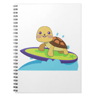 Turtle on surfboard notebook
