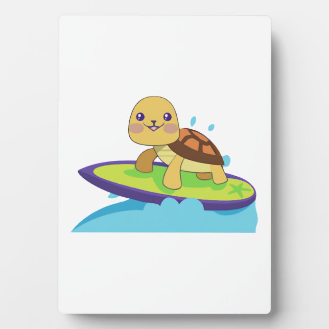 Turtle on surfboard plaque (Front)