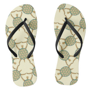 Turtle pattern flip flops