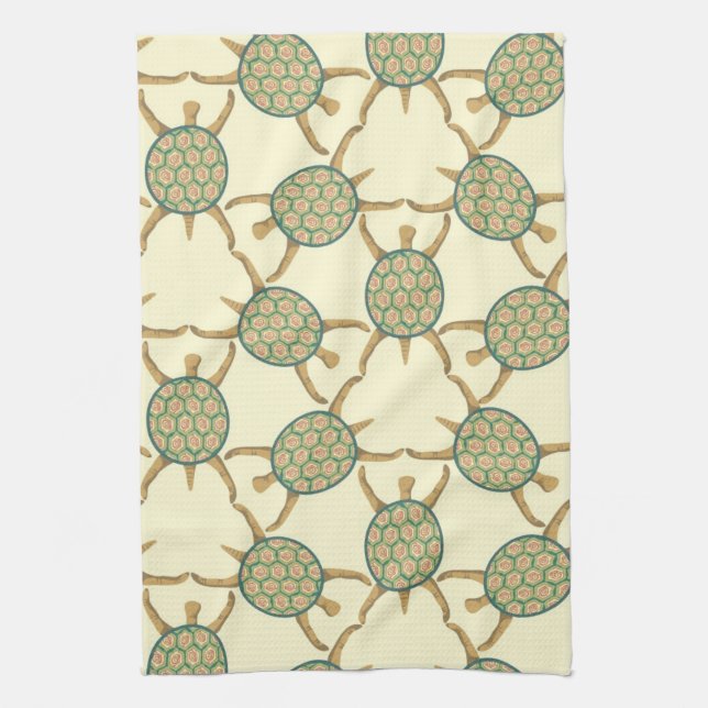 Turtle pattern kitchen towel (Vertical)
