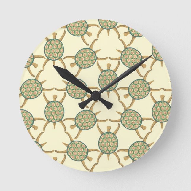 Turtle pattern round clock (Front)