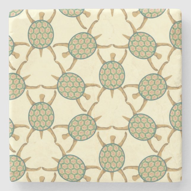 Turtle pattern stone coaster (Front)