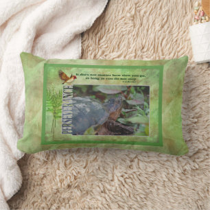 Turtle Perseverance Inspirational Lumbar Pillow