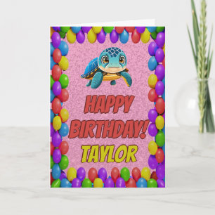 Turtle Personalized Fun Greeting Birthday Card