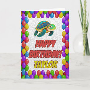 Turtle Personalized Fun Greeting Birthday Card