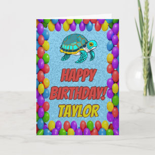 Turtle Personalized Fun Greeting Birthday Card