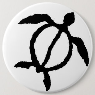 Turtle petroglyph  6 inch round button