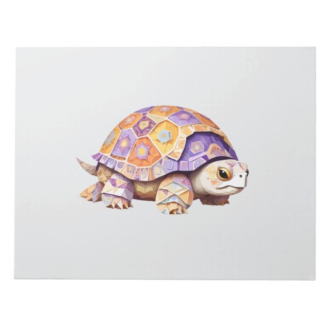 Turtle Playful Adorable Fun Animal Colourful Joyfu Notepad (Front)