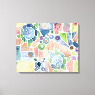 Turtle Pond Watercolor painting on Canvas Print