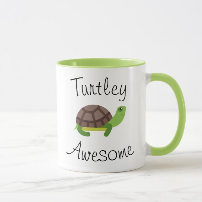Turtle Pun Green Mug (Right)