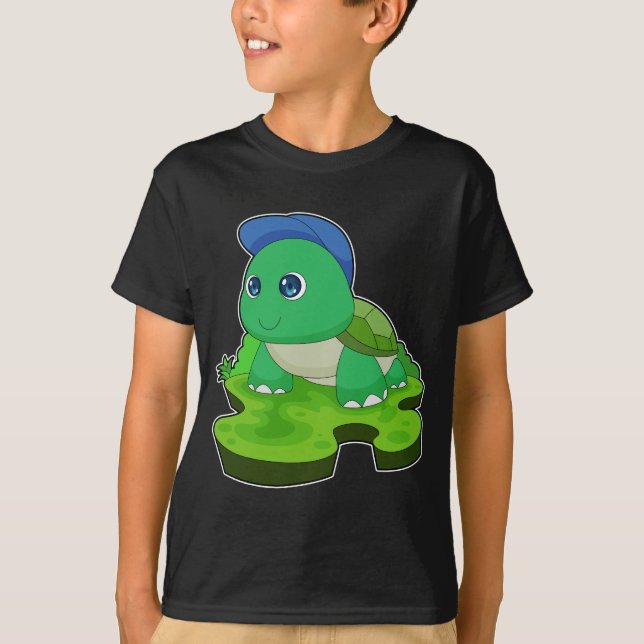 Turtle Pupil Cap School T-Shirt (Front)