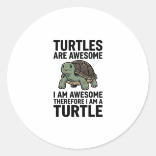 Turtle Quote Vintage Engraving Vector T-Shirt Desi Classic Round Sticker