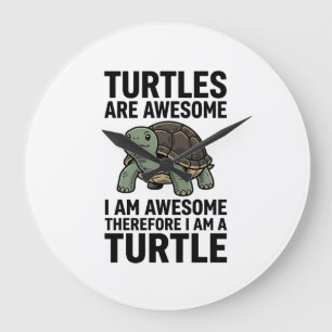 Turtle Quote Vintage Engraving Vector T-Shirt Desi Large Clock