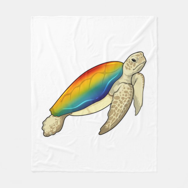 Turtle Rainbow Fleece Blanket (Front)