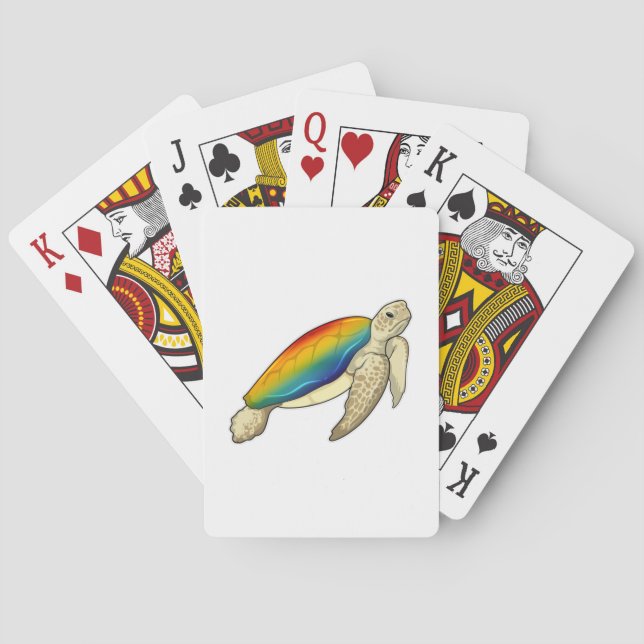 Turtle Rainbow Playing Cards (Back)