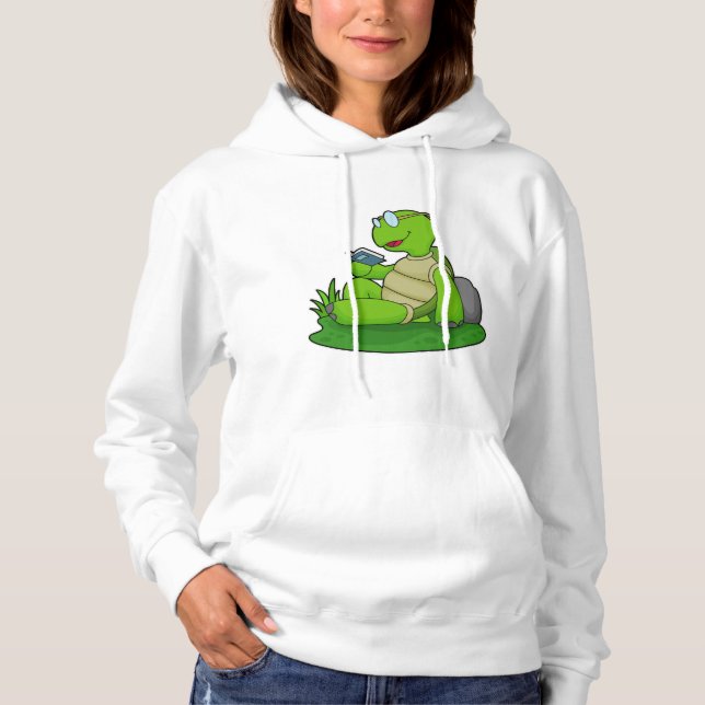 Turtle Reading Book Hoodie (Front)