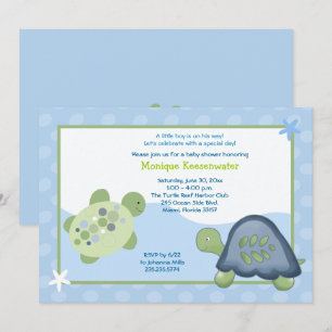 Turtle Reef Baby Shower Invitation - Light Blue