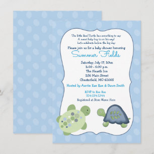 Turtle Reef Blue Dot Boy Baby shower Invitation
