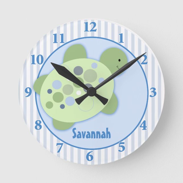 Turtle Reef Customized Nursery Wall Clock (Front)