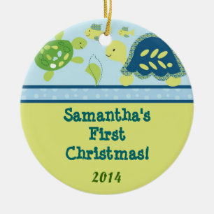 Turtle Reef Ocean Pond Personalized Name Ornament
